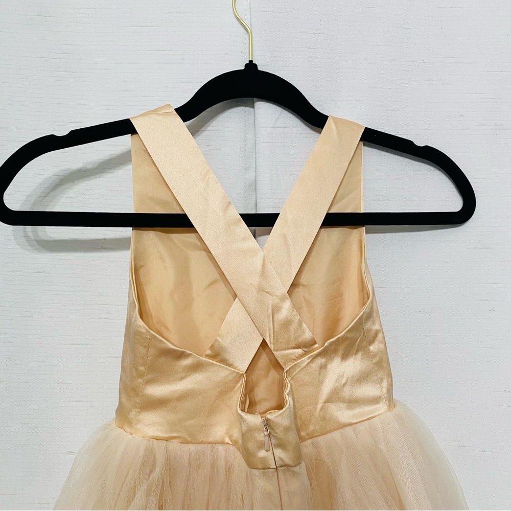 LAVATIER V-Neck Satin Flower Girl Dress for Special Occasions Pretty Princess - Picture 6 of 8